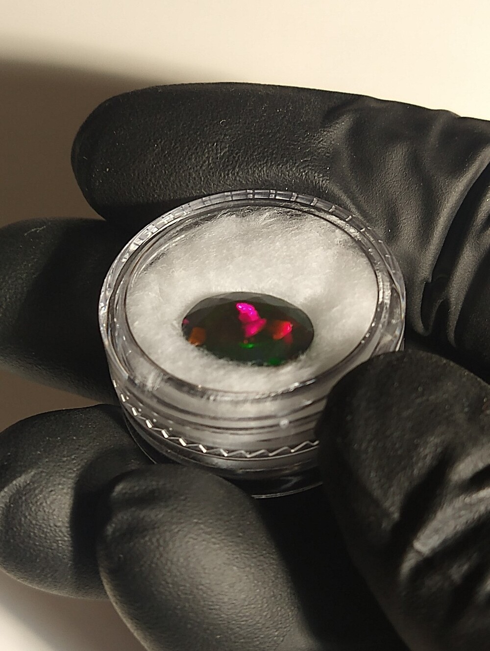 2.8 Carat Natural Smoked Black Faceted Opal Gemstone